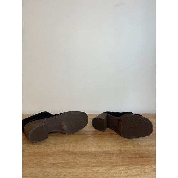 Lucky Brand Womens Ryemi Bootie Peep Toe Suede Size 7.5 Black Pull-On Fall Boho - Picture 7 of 8